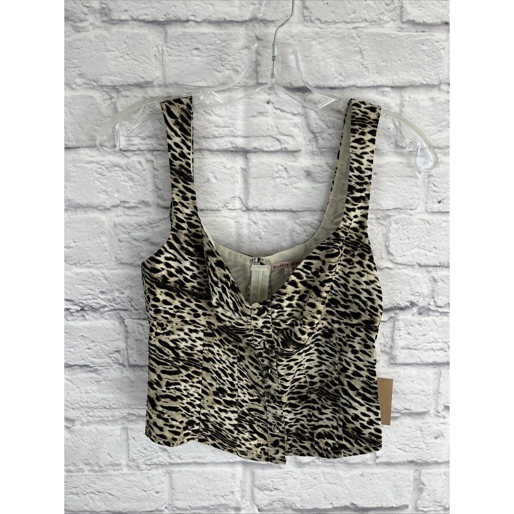 Bailey Rose NWT Y2K Festival Boho Cheetah Print Corset Style Top Small